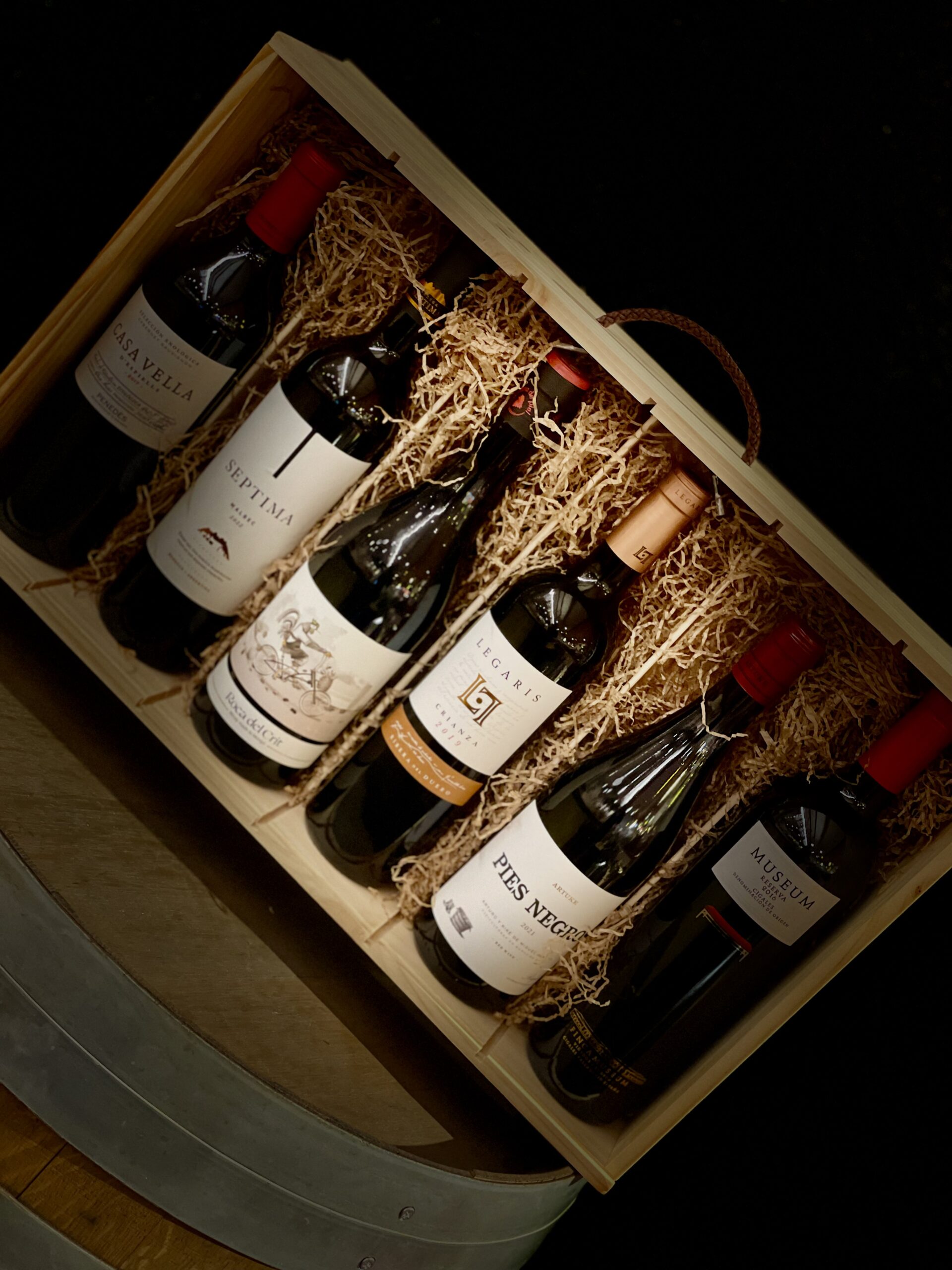 LC-17 CAIXA FUSTA 6 VINS NEGRES
